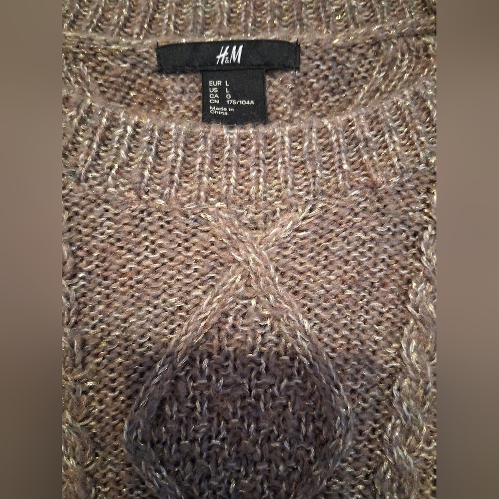 💥H&M Cable Knit Sweater | Cozy Neutral Chic ✨ Size L - Picture 5 of 7